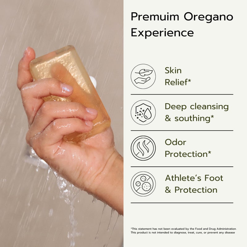 AROMAVITA Oil of Oregano Bar - Natural Plant Therapy Hand Soap & Body Wash Oregano Oil Extract Soap - Topical Skin Cleanser Soap Bar - for Acne, Eczema, Foot and Nail Problems, 2-pack - Image 3